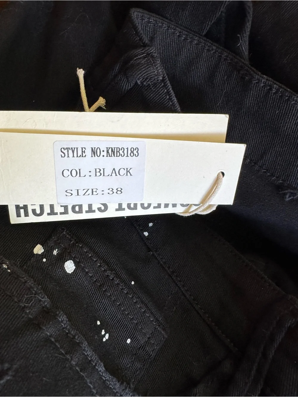 Men's Black Distressed Cargo Pants with Strap Details